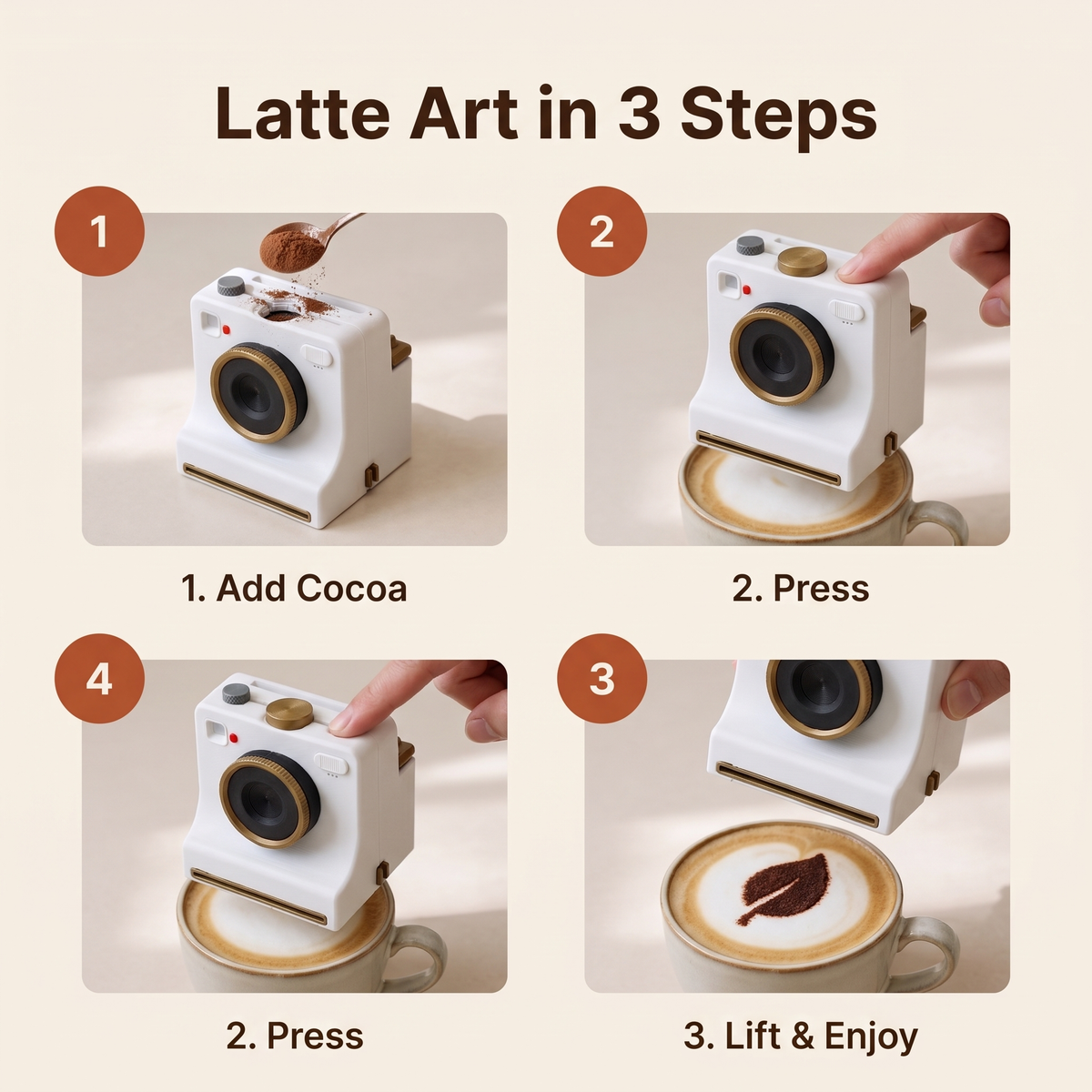 Latte art in 3 steps